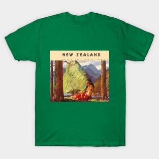 Vintage Travel Poster from New Zealand T-Shirt